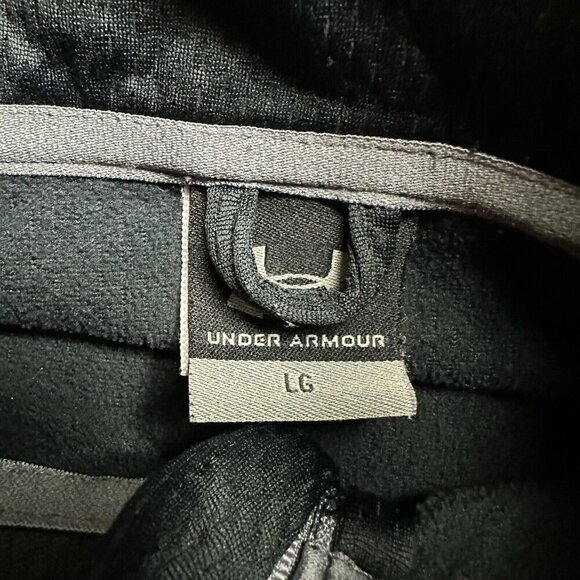 Under Armour 1/4 Zip Pullover Large Black Polyester Long Sleeve - Picture 3 of 5